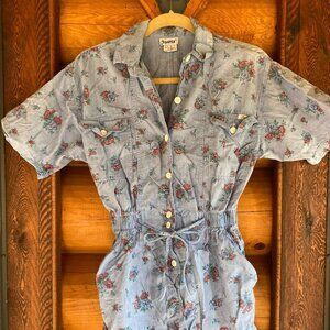 Dreams Vintage Periwinkle Floral Romper